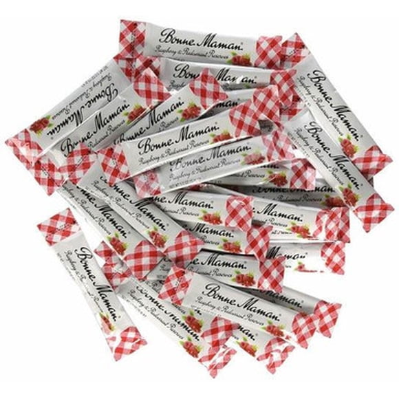 Bonne Maman Bâtonnets de Confiture de Framboise – Portabilité Moderne à Déchirage Facile et Étiquette 100 % Propre, Recette Française Simple, 0,5 oz (15 ml)