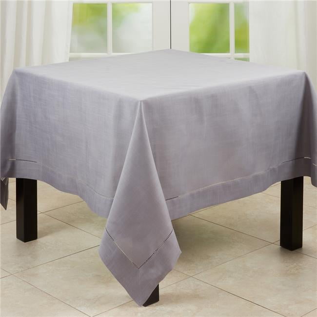 Saro Lifestyle 6319.ST84S 84 in. Hemstitched Border Tablecloth, Slate