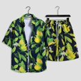 thumbnail image 1 of MYG Ensemble 2 Pcs pour Homme, Chemise à Manches Courtes à Imprimé Floral et Short, Style Hawaïen de Plage, 1 of 9