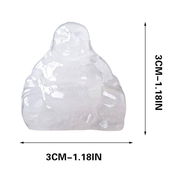 Figurines Feng Shui de Bouddha Heureux Rieur en Cristal Sculpté Richesse