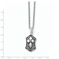 thumbnail image 3 of Stainless Steel Polished and Antiqued Cross Necklace 20 Inch, 3 of 3