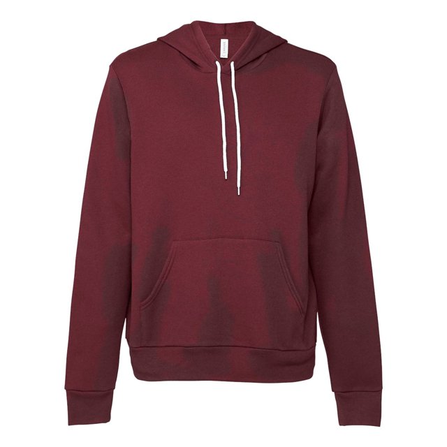 Bella Canvas 3719 Unisex Poly-Cotton Fleece Pullover Hoodie, L, Maroon