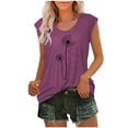 thumbnail image 1 of Birdeem Womens Cap Sleeve Tops Summer Tank Top Casual Basic Tees Shirts Loose Blouses, 1 of 12