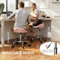thumbnail image 4 of HOMCOM Tabouret Roulant Réglable, Chaise de Salon en PU avec Repose-Pieds, Rose, 4 of 10