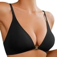 thumbnail image 1 of Front Closure Bras for Sports Bra with Padding Women No Underwire Low Support Bras for Women Cut Deep V Padded Medium Bra Bralette Seamless Comfy Bras Women Bras Plus Size Sports with Support, 1 of 8