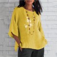 thumbnail image 1 of Blouses pour Femmes 2023 Femmes Été Aguichant Imprimé Régulier à Boutons Col Rond Manches Courtes Femmes Manches Courtes Haut Blouse de Maternité en Liquidation, 1 of 5