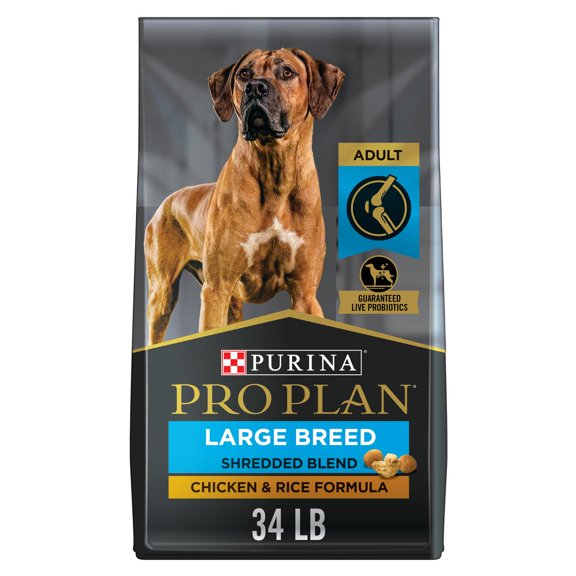 Purina Pro Plan Specialized Large Breed Shredded Blend Chicken & Rice Formula, Dry Dog Food 15.4 kg