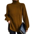 thumbnail image 1 of Innerwin Chandails à Col Roulé pour Femmes Chandail de Travail Manches Longues Ample Tricoté Camel TG, 1 of 2