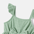 thumbnail image 3 of PatPat Family Matching Button Half Placket Ruched Tank Dresses and Colorblock Polo Neck T-shirts Sets, 3 of 5