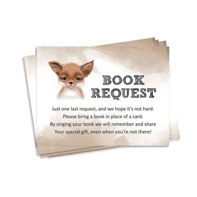 Inkdotpot 30Fox Jungle Animals Baby Shower Book Request Cards Bring A Book Instead Of A Card Baby Shower Invitations Inserts Games
