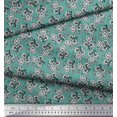 thumbnail image 3 of Soimoi Poly Georgette Fabric Leaves & Floral Block Print Fabric by Yard 52 Inch Wide, 3 of 3