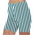 thumbnail image 1 of Plebaso Shorts pour Femmes 2025 Imprimé Rayé Shorts de Plage Taille Haute Mode Leggings Courts, 1 of 5