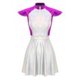 thumbnail image 3 of iiniim Costume Femme Espace Alien Paillettes Astronaute Robot Cosplay Tenue Évasée Mini Robes Violet 4TG, 3 of 7