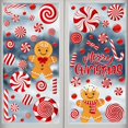 thumbnail image 4 of Christmas Window Clings Double-Side Static Decals - Cute Gingerbread Man, Colorful Candy, White Snowflakes Anti-Collision Stickers for Glass Windows & Doors (Gingerbread Candy), 4 of 6