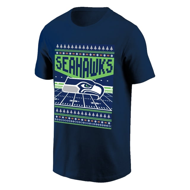 NFL Seattle Seahawks Seahawks Holiday Design Navy Large T-Shirt