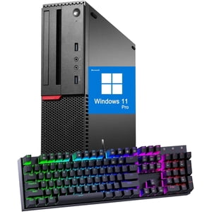 Lenovo ThinkCentre SFF Bureau PC Informatique Intel Core i5 16GB Ram 256GB SSD Windows 11 Pro Nouvelle souris de clavier, WiFi Bluetooth remis à neuf