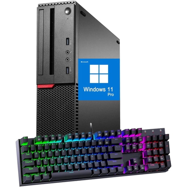 Lenovo Thinkcentre SFF Desktop PC Computer Intel Core i5 16GB RAM 500GB SSD Windows 11 Pro NEW Keyboard mouse, WiFi Bluetooth Refurbished