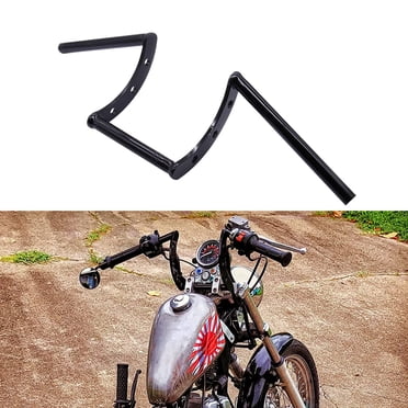 AnXin Guidon de Moto Z Barres 22mm 7/8 Pouces" Guidons pour Drag Bobber Chopper Cruisers Personnalisés Softail Dyna Sportster - Noir