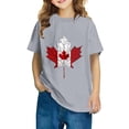 thumbnail image 1 of T-shirt Doux à Manches Courtes Décontracté pour Tout-Petit HVOBBTY, T-shirt Mode à Col Rond à Manches Courtes Gris pour Garçons Tout-Petits avec Imprimé de Feuilles d'Érable, 7 Ans, 1 of 5