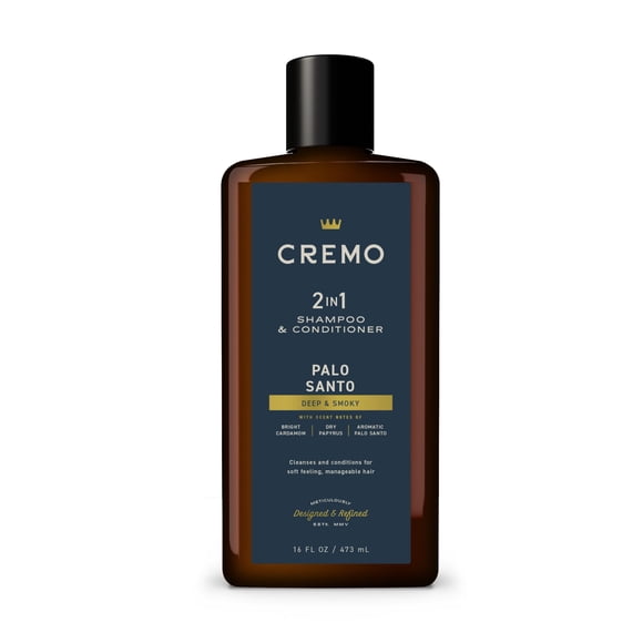 Cremo Palo Santo (Reserve Collection) Barber Grade 2-n-1 Shampoo & Conditioner 16 Oz (Packaging May Vary)