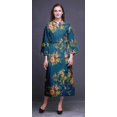 thumbnail image 3 of Bimba Robe en Coton Bleu à Feuilles Florales et Rose Kiko pour Femmes, Légère, Imprimée, Croisée, Chemise de Demoiselle d'Honneur pour la Préparation X, 3 of 5