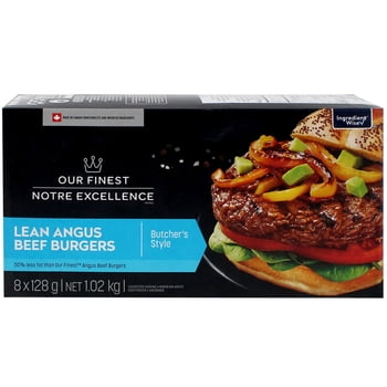 Notre Excellence Congelee Burgers de Boeuf Angus Maigre 8x128g 1,02 kg