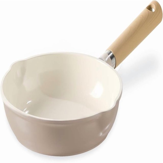 LOVEVERCAROTE 8" Ceramic Frying Pan Skillet Non Stick Frying Pan Chef' s Pan Healthy & PFOAPFAS Free Induction-Compatible Taupe