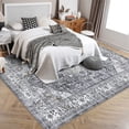 thumbnail image 3 of Garvee Tapis Vintage Usé 8'x10 Pieds pour Aire, Tapis de Salon Lavable à Médaillon Rétro, Tapis Intérieur Antidérapant et Résistant aux Taches pour Chambre et Bureau à Domicile, Gris, 3 of 8