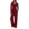 thumbnail image 2 of Soki Women's 2 Piece Sets Fall Outfits Long Sleeve Wide Leg Tracksuits Casual Lounge Set Matching Sets, 2 of 8