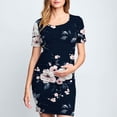 thumbnail image 2 of yoeyez Robes de Maternité pour Femmes Rose à Manches Courtes Col Rond Robe à Imprimé Floral Robes de Maternité Formelles de Fête Vêtements de Grossesse en Solde Multicolore,P, 2 of 5