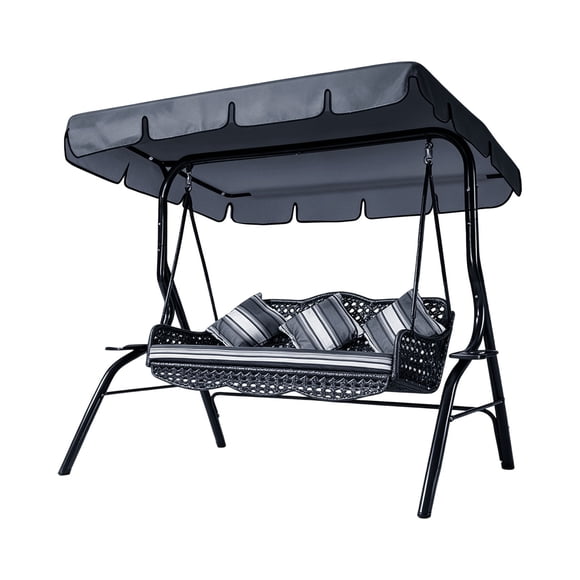 Balançoire de Porche Extérieure avec Plafond Ajustable, Balançoire à Glissière pour Terrasse Extérieure Sans Support Lourd, Convient à la Terrasse, à la Cour Arrière et au Jardin