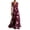 Wine, variant on WRKEKC Floral Dress for Women Solid V Neck Sleeveless Belted Waist Printed Maxi Lightweight Summer Chic Soft
