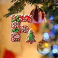 thumbnail image 1 of Hbdhejl 26 Pieces Red Letters Christmas Tree Decorations Candy Cane Letters With Berry Pattern Mini Alphabet Hanging Ornaments Party Home 2D Acrylic Christmas Tree, 1 of 4