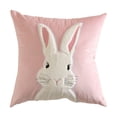 thumbnail image 2 of BotaniNest Velvet Rabbit Throw Pillow Embroidery Couple Pillow Cover Pink Throw Pillowcase Sofa Waist Pillow Cute Little Rabbit Throw Pillow, 2 of 7