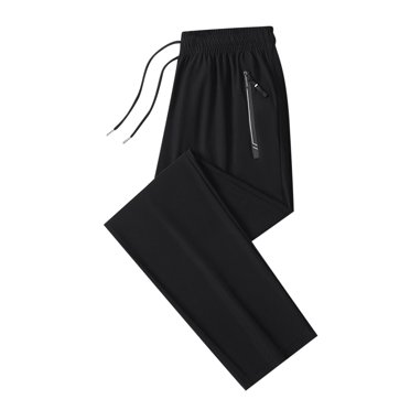 cfhntfmh Men's Athletic Running Pants Lightweight Workout Joggers Quick Dry Gym Sweatpants Active Sports with Zipper Pockets