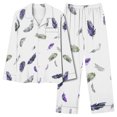 thumbnail image 1 of MeetoTime Pyjama d'Automne pour Femme, Ensemble 2 Pcs, Haut à Manches Longues Boutonné et Pantalon, Tenue de Nuit, 1 of 7