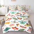 thumbnail image 1 of Erosebridal Colorful Moth Bedding Sets Queen Size, Cartoon Butterfly Comforter Sets with Sheets, Kids Tens, Reversible, 1 of 5