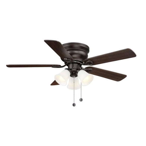 Clarkston II 44 Inch LED Indoor Oiled Rubbed Bronze Ceiling Fan with Light Kit for Small Rooms (New Open Box)