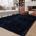 thumbnail image 2 of Hasoo 8' x 10' Large Area Rug High-Pile Plush Shag Rug Perfect for Living Rooms, Bedrooms, Dining Rooms, Dark Blue, 2 of 7
