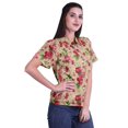 thumbnail image 3 of Moomaya Chemise à Manches Mi-Longues Imprimée pour Femmes, Col Boutonné, Haut Décontracté, 3 of 5