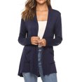 thumbnail image 3 of Wangsaura Cardigan Simple pour Femmes, Tricot Uni à Manches Longues, 3 of 6