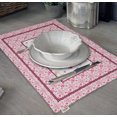 thumbnail image 3 of Vargottam Placemats- Placemat For Dining Table, Set Of 4- Printed & Reversible CottonNapkin-IndoorPlacematsFor Home & Kitchen Dining Table- Asian Block (Light Pink), 3 of 5