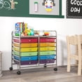 thumbnail image 4 of Costway 12 Drawers Rolling Cart Storage Scrapbook Paper Studio Organizer Bins Rainbow, 4 of 10
