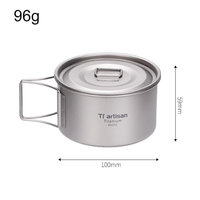 LEFU pour Bol de Camping avec Poignée Pliable - Contenant Léger pour Repas en Plein Air pour la Randonnée, le Backpacking et les Pique-Niques - Bol de 450 ml avec Couvercle