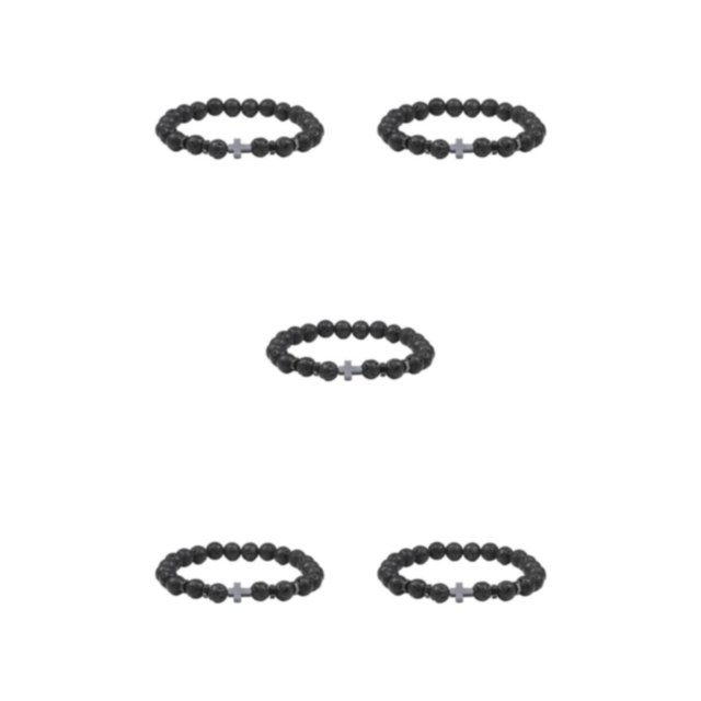kurtrusly Wide Application Exquisite Beads Bracelet For Versatile Fashion Gifts Bracelets volcanic stone 5Set