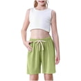 thumbnail image 4 of Rbaofujie Girls's Knee-Length Casual Shorts with Elastic Waist Drawstring, 4 of 9