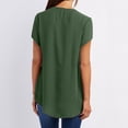 thumbnail image 4 of Cameland Chemises d'Été à Manches Courtes pour Femmes, Tunique Décontractée à Fermeture Éclair, Col en V, Blouse à Manches Roulables, 4 of 6