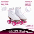 thumbnail image 4 of CHICAGO Skates Patins à Roulettes Quadruples Blancs de Qualité Supérieure pour Filles et Femmes Débutantes, Design Classique à Tige Haute Ajustable pour Patins et Rol Intérieurs Ou Extérieurs, 4 of 5