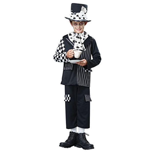 Costumes California Mad Hatter Costume pour Enfant, Noir/blanc, Grand
