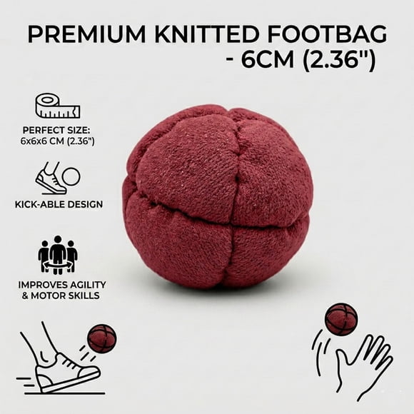 Footbag Sand Hacky Sack Soft Fabric Ball for Beach and Outdoor Sports Durable Hand Stitched Multicolor Pack for Juggling and Kick Games